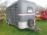 07 Adam Livestock Trailer, Tandam Axle, Alluminum Rims, Good Shape, Has A T