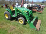 John Deere 4200 4wd Compact Tractor w/ JD 420 Loader, Hydro, 1307 Hours, 3