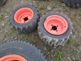 (2) Front R4 Tires & Rims For Kubota BX