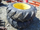 Pair Of 18.4-34 Tires On Double Bevel Rims