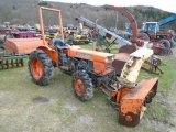 Kubota L245DT Compact Tractor w/ Front Snowblower, Ag Tires w/ Chains, ROPS