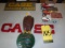 Cast Iron Case Eagle, Case Genuine Parts Sign, (3) Truck Banks