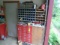 Corner Of Garage Contents To The Right Of Garage Door, Bolt Bins, Organizer