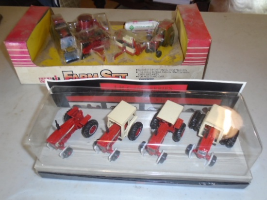 International #1 66 Series 4 Pc Ser & Case IH Farm Set That Is Dusty But A