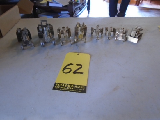 (8) Pewter / Gold Plated Tractors