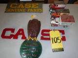 Cast Iron Case Eagle, Case Genuine Parts Sign, (3) Truck Banks