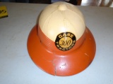 Case 300 Tractors Pith Hat, Cracked But In Decent Shape For Age & Very Hard