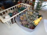 Lot Of Insulators, Medicine Bottles & Small Tree