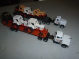 (2) Mack Semis w/ 6 Case 70 Series Tractors, Good Old Set Of Toys