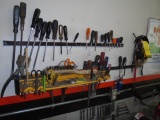 Contents On Wall Above Bench To Include: Wrenches, Screwdrivers, Sockets, T