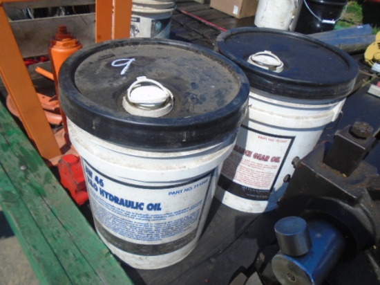(2) Partial Buckets Of Hydraulic Oil