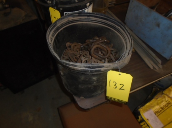 Bucket Of Assorted Tire Chains