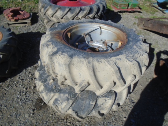 Firestone 13.6-26 Tires On Power Adjust Rims With Centers Off AC D14 / D15,