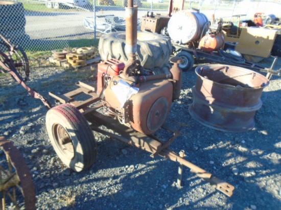 Red 1x Trailer Plow On Steel Wheels