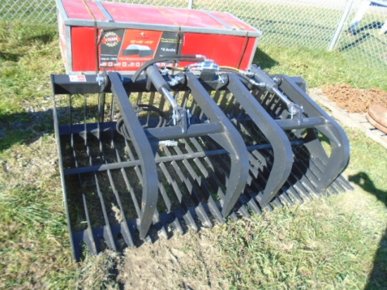 New JCT 6' Dual Cylinder Rock Grapple Bucket, Universal Quick Attach