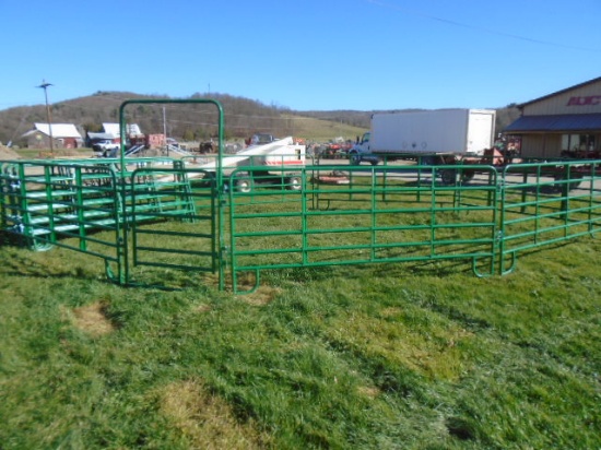 13 Piece New Round Pen Corral, 12 Panels & 1 Swinging Headgate
