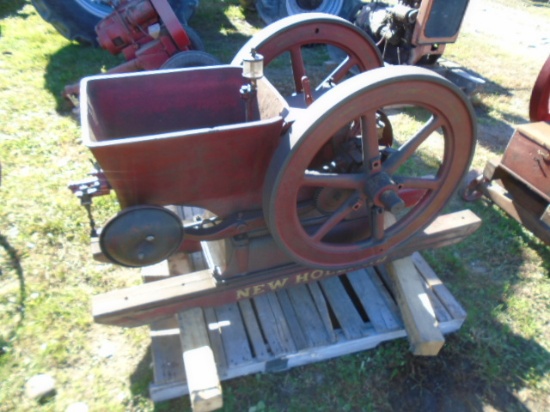 New Holland 5 HP Hit-N-Miss Engine On Skids w/ NH Stenciling, Turns Over, O
