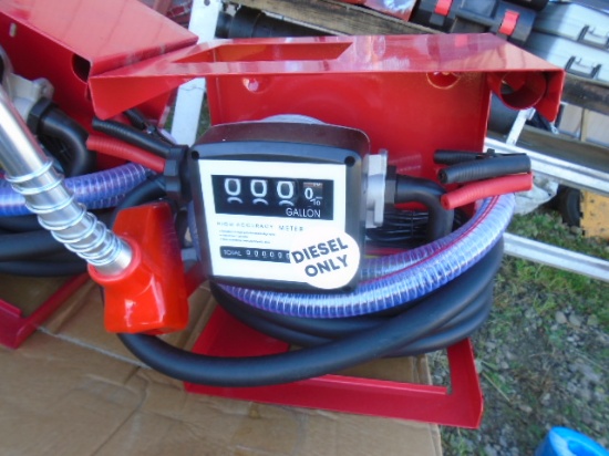 New 12 Volt Diesel Fuel Pump w/ Meter