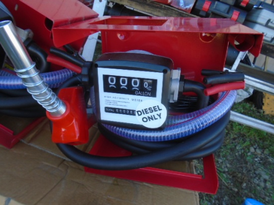 New 12 Volt Diesel Fuel Pump w/ Meter