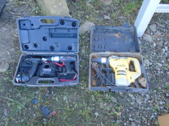 Huskie Hammer Drill (Works) & Craftsman Drill & Light Kit (No Batteries)