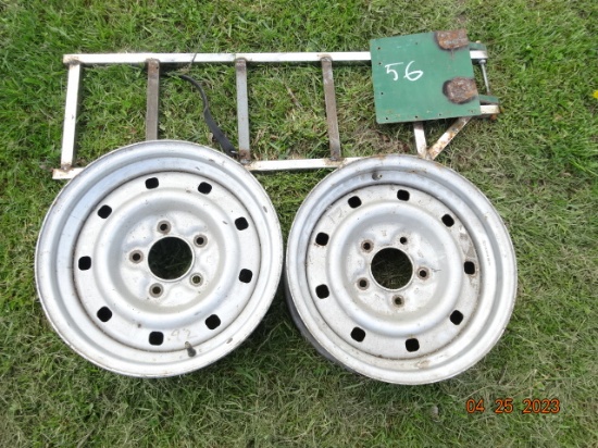 Ladder & 2 Steel Rims