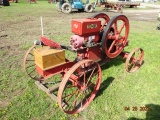 1915 Economy 7E Hit N Miss Engine On Parade Cart w/ Tongue Underneath, From