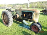 Oliver 77 Gas Antique Tractor, Extra Rear Rim, Belt Pulley, Side Panels Sit