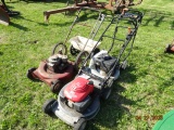 (3) Push Mowers & Lawn Seeder