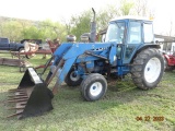 Ford 7710 Tractor w/ Cab & Hardy 115 Loader, 18.4-38 Tires, Triple Remotes,