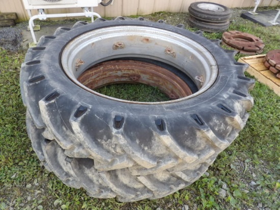 (2X) Like New Vredestein 12.4-36 Tires On Farmall C-230 Loop Rims, Sold By