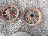 Pair Of F&H Spoke Wheels Off McCormick Deerign W40, Need Repair