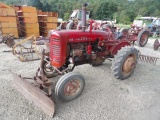 Farmall 100 Antique Tractor w/ Front Blade, 1pt Fast Hitch, New Front Tires