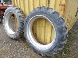 Firestone 12.4-38 Tires On Drop Center Rims, Nice Shape, Sold By The Piece