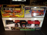(2) Battery Operated Fire Trucks & New Bright RC Tractor