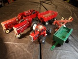 Tractor & Implement Lot, 4 Tractors, 3 Wagons, 1 Plow