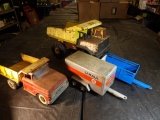 (2) Tonka Dump Trucks & 2 Trailers