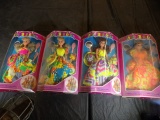 (4) Betty Jean Neon Ball Gown Dolls