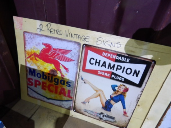 Mobil & Champion Reproduction Signs