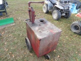 Antique Oil Tank On Wheels