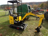 Hanwoo HW13 Mini Excavator, Briggs & Stratton Gas Engine, LED Light, Backfi
