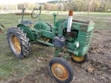 John Deere LA 2 Cylinder Antique Tractor w/ 1x Plow, Like New Tires, Turns