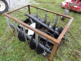 New Agrotk Hydraulic Skid Steer Post Hole Digger w/ 3 Augurs