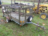 Small Single Axle Trailer w/ Wood Sides, Bill Of Sale Only No Reg