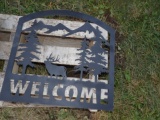 Black Moose Welcome Metal Sign, 20