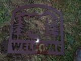 Brown Moose Welcom Metal Sign, 20