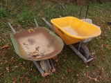 (2) Wheel Barrows, Cart, Spreader