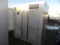 2 Stall Portajohn, Light Duty, Welds Holding The Door Hinges Are Broken And