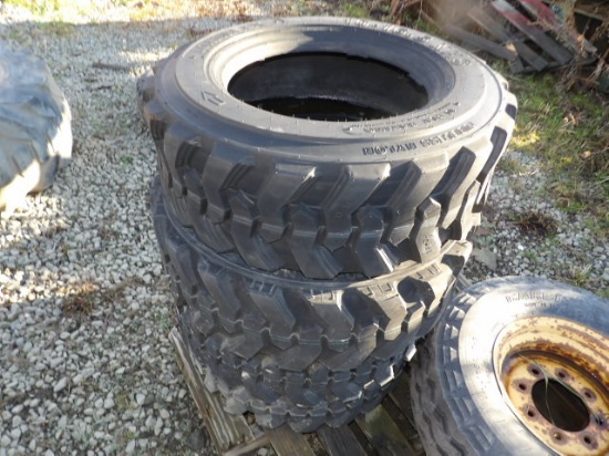 (4) New 10-16.5 SSL Tires