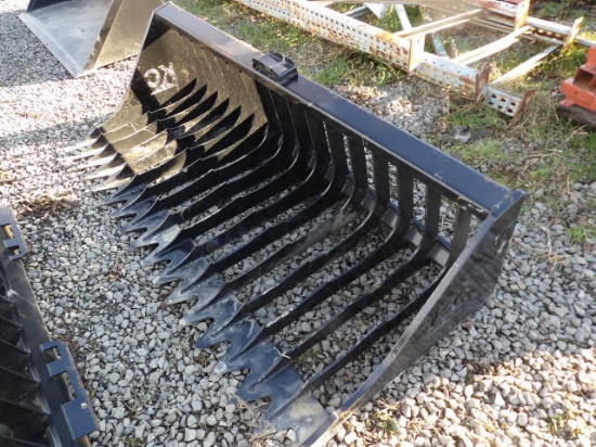 Unused KC 76" SSL Skeleton Rock Bucket, SSL Quick Attach, Heavy Duty Sides