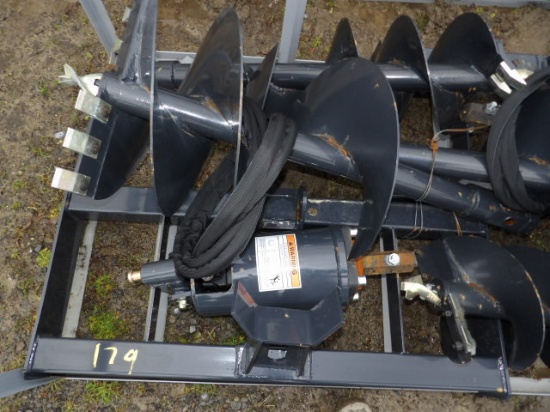 Wolverine ADB-13-1218R Hydraulic SSL Post Hole Diggers w/ 12" & 18" Augurs
